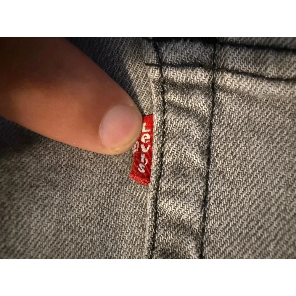 Levi's 514 Straight Fit Jeans Mens 40x30 Grey Red Tab Stretch Denim